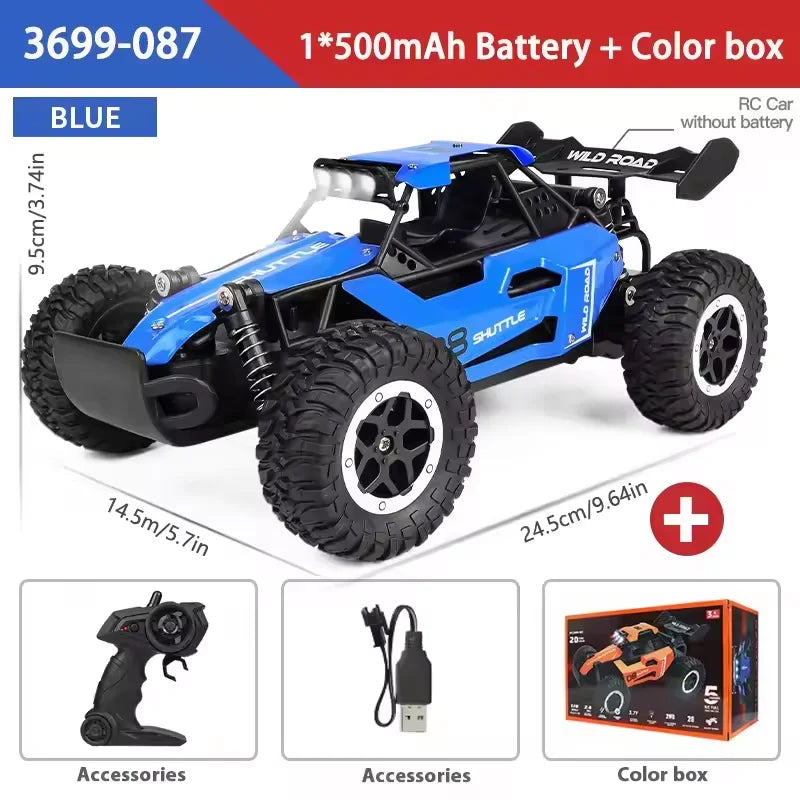 RC Off-Road Car 1:16 Scale | High-Speed 20KM/H 2WD Electric Monster Truck with 2.4G Remote