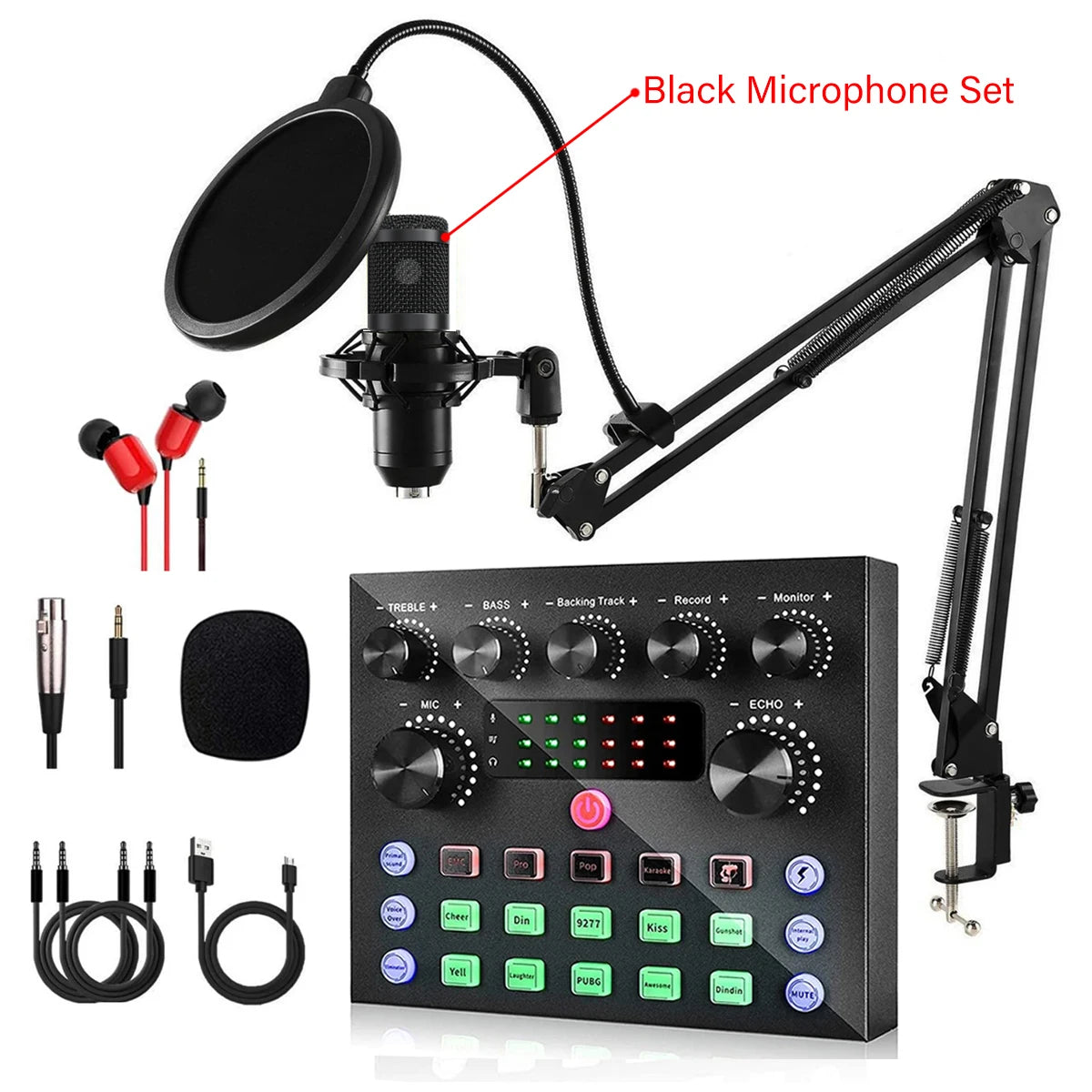 V8S Live Sound Card Bundle | Podcast & Music Recording Set with Microphone for DJs and Live Streaming