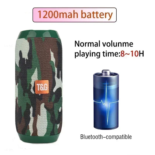 Portable Bluetooth Wireless Speaker | Waterproof Outdoor Subwoofer with FM Radio & Stereo Surround Sound