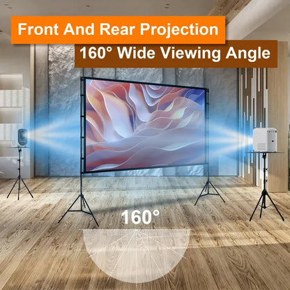 100"/120" Projector Screen with Stand | 16:9 4K HD Foldable Portable Movie Screen with Carry Bag
