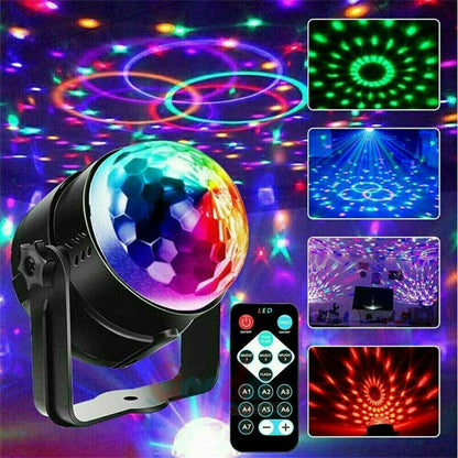 LED Disco Party Light | Sound-Activated Strobe DJ Ball Lamp for Dance, Events & Party Decorations