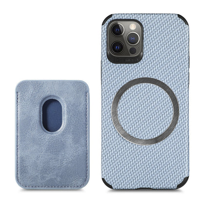 Magnetic Card Holder iPhone Case | XR Carbon Fiber Pattern Protective Cover