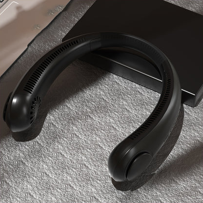 Leafless Hanging Neck Fan | USB Rechargeable Silent Portable Fan for Travel, Sports & Daily Use