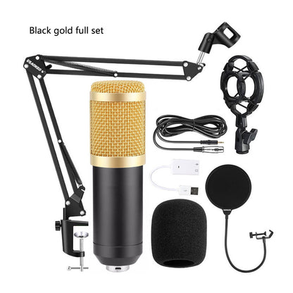 BM800 Condenser Microphone with V8 Sound Card | Large Diaphragm Live Broadcast & Recording Set for PC, Streaming, Podcasting