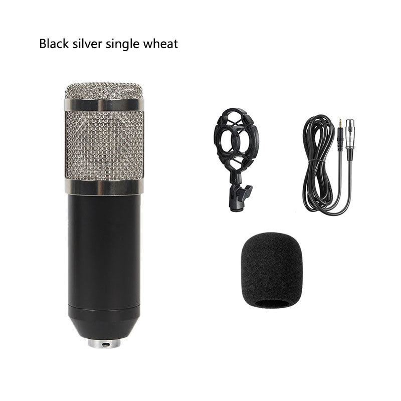BM800 Condenser Microphone with V8 Sound Card | Large Diaphragm Live Broadcast & Recording Set for PC, Streaming, Podcasting