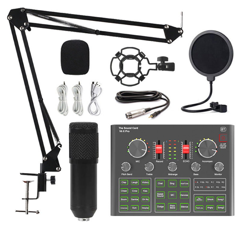 Live Sound Card Condenser Microphone | Bluetooth Audio Mixer Mic for Mobile Phone & Computer Streaming