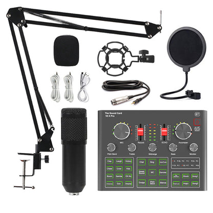 Live Sound Card Condenser Microphone | Bluetooth Audio Mixer Mic for Mobile Phone & Computer Streaming