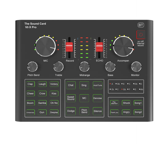 Live Sound Card Condenser Microphone | Bluetooth Audio Mixer Mic for Mobile Phone & Computer Streaming