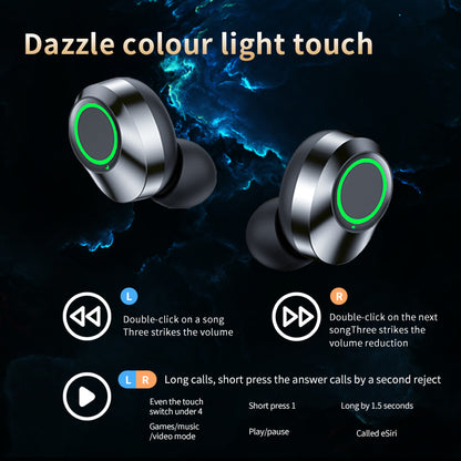 YD03 TWS Wireless Bluetooth Headset | In-Ear Earbuds with Large Screen Smart Digital Display & Breathing Light