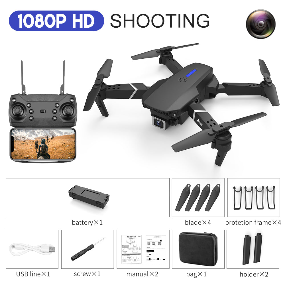 E88 Drone 4K HD Dual Camera | Remote Control Aerial Photography Quadcopter Toy