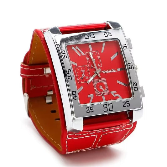 Men’s Military-Style Watch | Square Dial with Simulated Three-Layer Design