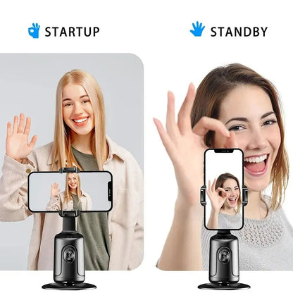 360° Auto Face Tracking Gimbal | AI Smart Phone Holder Stabilizer Tripod for Video, Vlog & Live Streaming