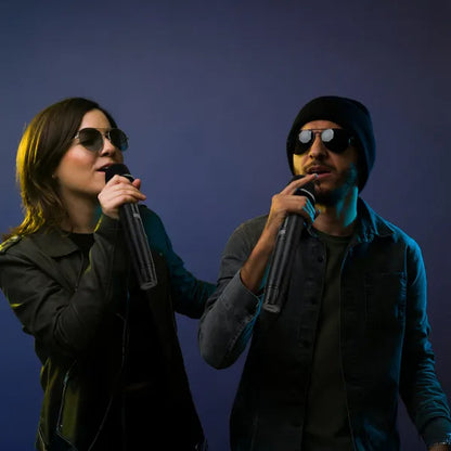 UHF Rechargeable Wireless Microphones | Metal Handheld Dynamic Mics with 262FT Range for Karaoke, DJ, Wedding & Outdoor Events