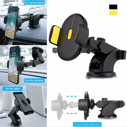 Telescopic Car Phone Holder | Long Rod Dashboard Suction Cup Mount