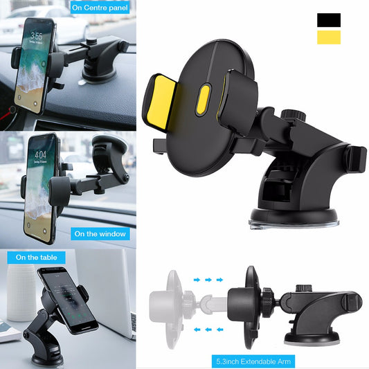 Telescopic Car Phone Holder | Long Rod Dashboard Suction Cup Mount