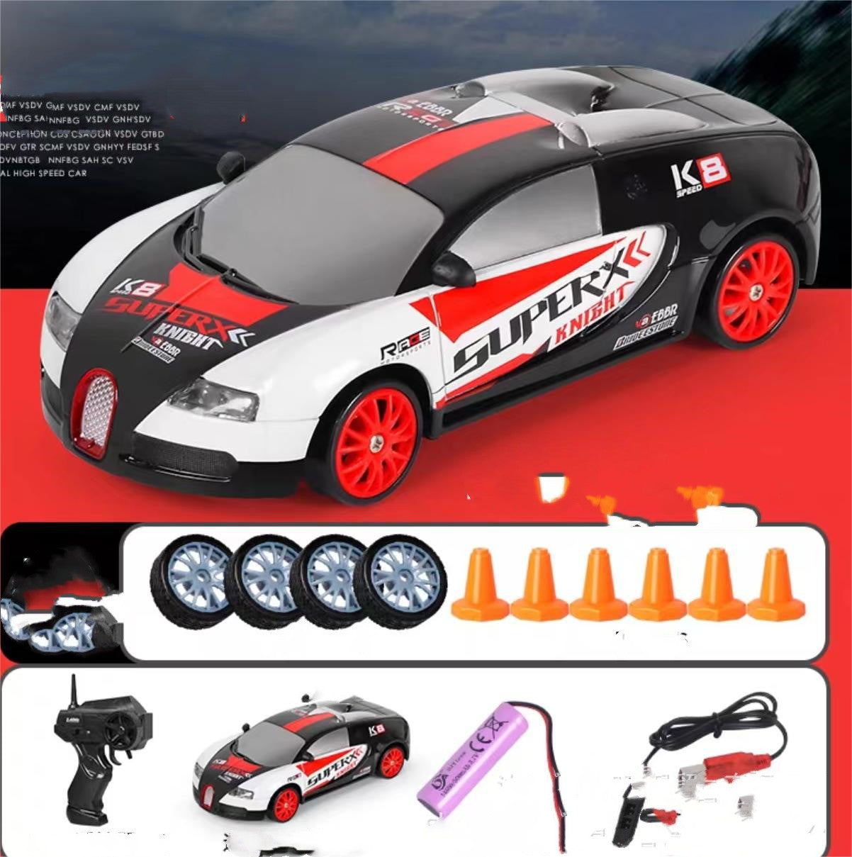 2.4G 4WD RC Drift Car | GTR AE86 Model Remote Control Racing Car Toy for Kids & Christmas Gifts