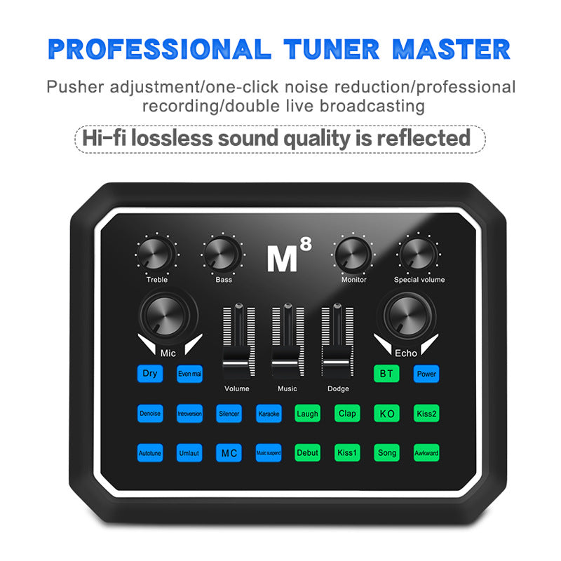 Aluminum Condenser Microphone Sound Card Set | Professional Streaming & Recording Audio Kit for Podcast, Live Broadcast & PC