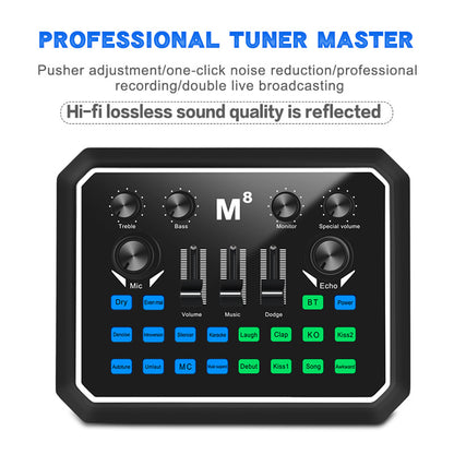 Aluminum Condenser Microphone Sound Card Set | Professional Streaming & Recording Audio Kit for Podcast, Live Broadcast & PC