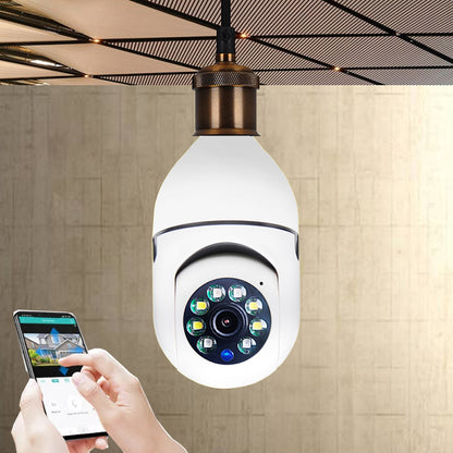 1080P WiFi Bulb Camera E27 | 4X Zoom Smart Home Security Camera with Alarm & 5G WiFi