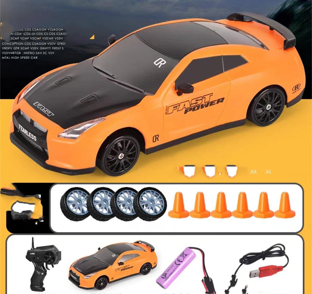 2.4G 4WD RC Drift Car | GTR AE86 Model Remote Control Racing Car Toy for Kids & Christmas Gifts