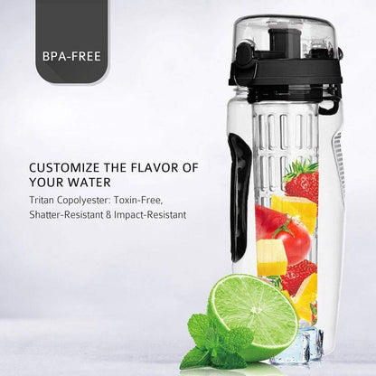 32oz Fruit Infuser Water Bottle | BPA-Free Sports Infusing Bottle with Removable Infuser for Detox Water & Juice
