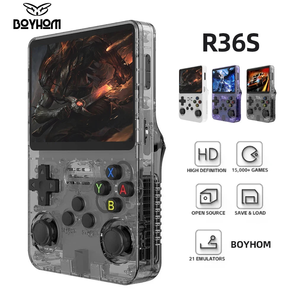 R36S 128GB Retro Handheld Game Console | Linux System, 3.5" IPS Screen, 64GB Games Portable Pocket Player