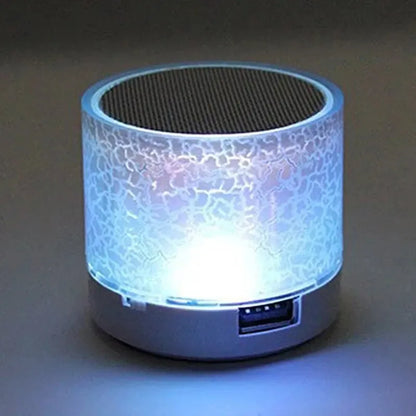 Crackle glass night light with USB port on a dark background