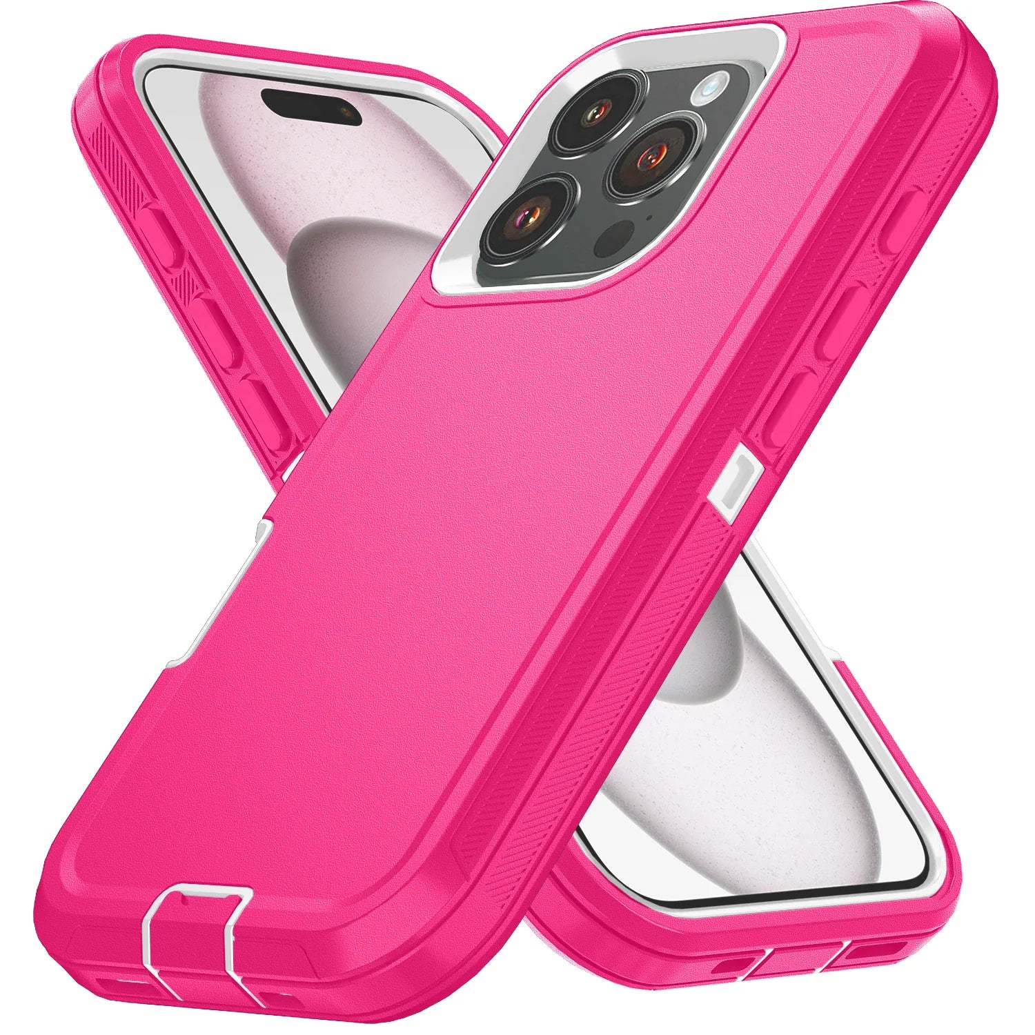 Pink phone case with clear back on a white background