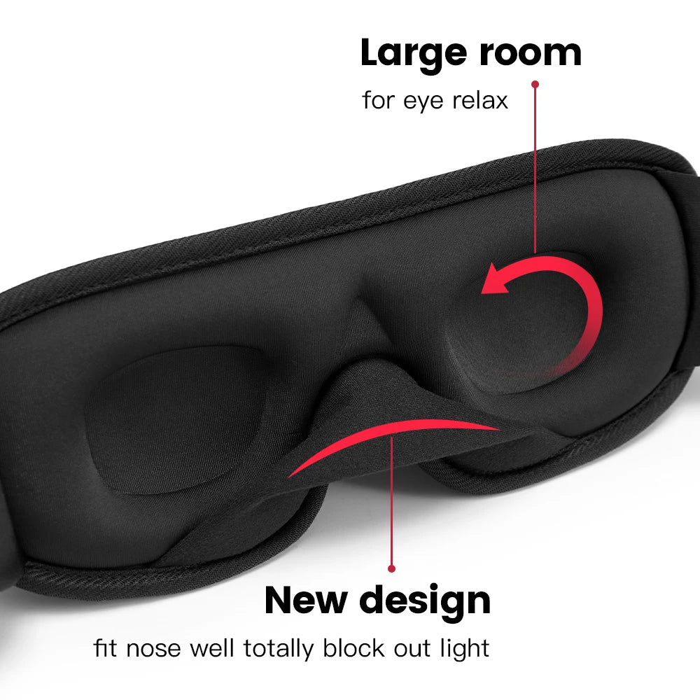 3D Sleeping Mask | Soft Padded Eye Shade & Sleep Mask for Complete Light Blockout
