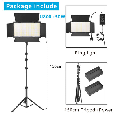 Nagnahz U800 LED Photo Studio Light | Portable Video Lighting Panel for TikTok, YouTube, Gaming & Live Streaming