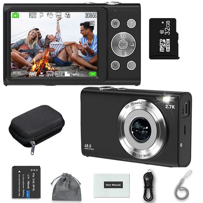 4K Digital Vlogging Camera | 48MP Autofocus HD Camcorder with 2.8" Screen for Kids & Adults