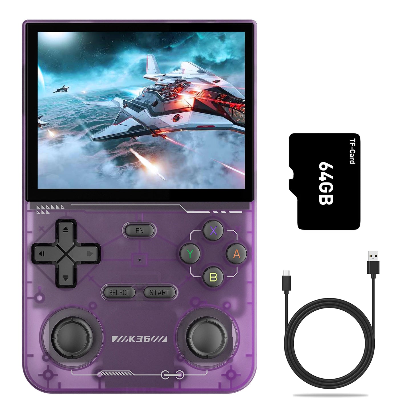 GAMINJA K36 Handheld Game Console | 3.5" IPS Screen, 64GB Built-in Simulator Games