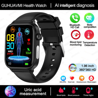 AI Diagnostic Smart Health Watch for Women 2025 | Blood Lipid, Uric Acid & Body Composition Tracker
