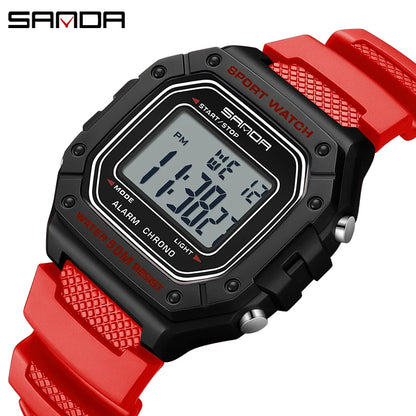 SANDA 2156 Men’s Military Watch | Sport LED Digital Wristwatch with Big Dial & Water Resistance