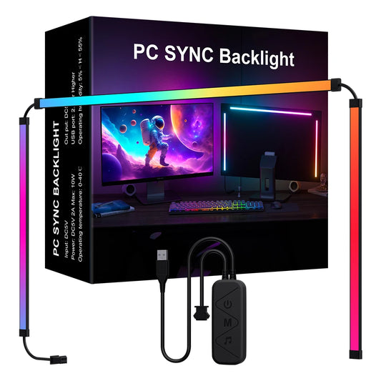 Smart RGB LED Backlight Strip for TV & PC Monitor | Sync Ambient Lighting for Gaming, DIY Setup & Holiday Room Décor