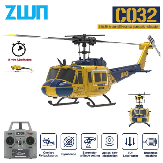 C032 RC Helicopter | 2.4G 6-Axis Gyro, Altitude Hold & Brushless Remote Control Drone for Kids & Adults