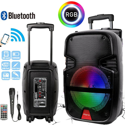 3000W Portable Party Bluetooth Speaker | 8" Subwoofer with Microphone & Remote Control