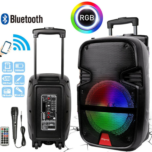 3000W Portable Party Bluetooth Speaker | 8" Subwoofer with Microphone & Remote Control