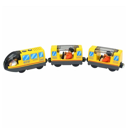 Train Track Wooden Train Toys Magnetic Set Electric Car Locomotive Diecast Slot Fit All Wood Brand Biro Railway Tracks For Kids