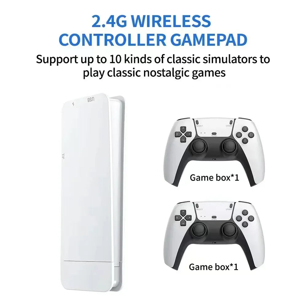 M15 Mini TV Game Console | 64GB Retro Games, Wireless Gamepads, Two-Player HD Output