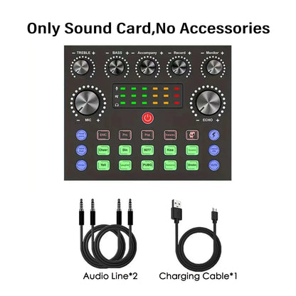 V8S Live Sound Card Bundle | Podcast & Music Recording Set with Microphone for DJs and Live Streaming