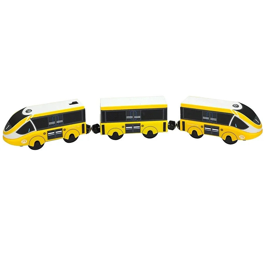 Train Track Wooden Train Toys Magnetic Set Electric Car Locomotive Diecast Slot Fit All Wood Brand Biro Railway Tracks For Kids