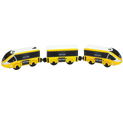 Train Track Wooden Train Toys Magnetic Set Electric Car Locomotive Diecast Slot Fit All Wood Brand Biro Railway Tracks For Kids