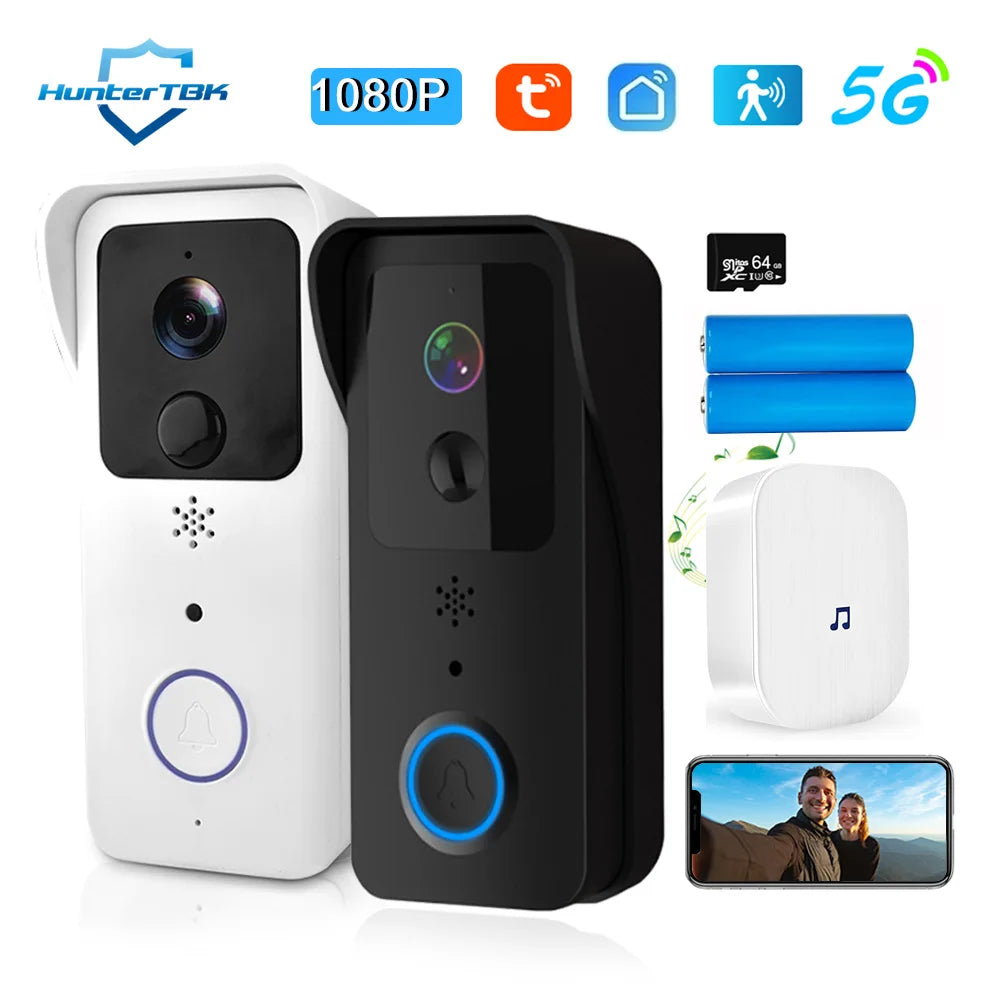 5G/2.4G WiFi Video Doorbell | 1080P Tuya Smart Outdoor Wireless Intercom & Camera