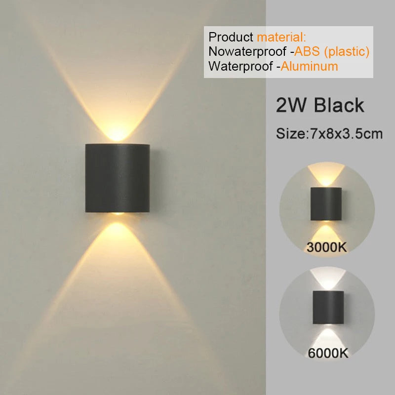 LED Wall Sconce | Modern Indoor & Outdoor Up-Down Wall Light for Living Room, Hallway & Bedroom