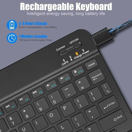 Bluetooth Keyboard for iPad & Tablets | Compatible with iPad Pro, Air, Mini, Samsung & Xiaomi