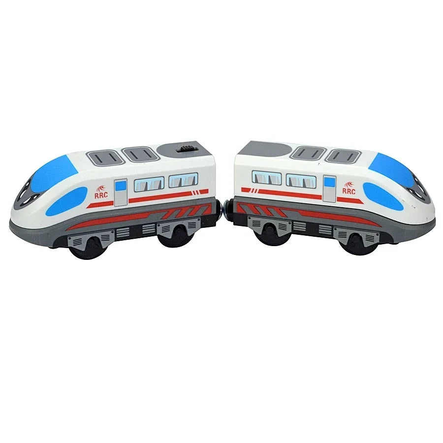 Train Track Wooden Train Toys Magnetic Set Electric Car Locomotive Diecast Slot Fit All Wood Brand Biro Railway Tracks For Kids