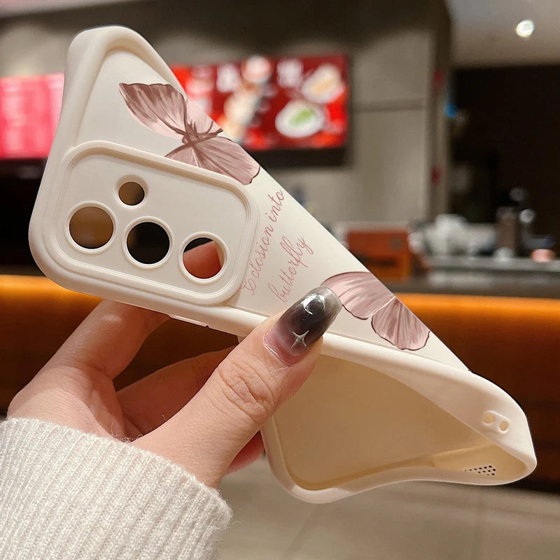 Gold Butterfly Soft TPU Case | Protective Phone Cover for Samsung Galaxy A & S Series 5G