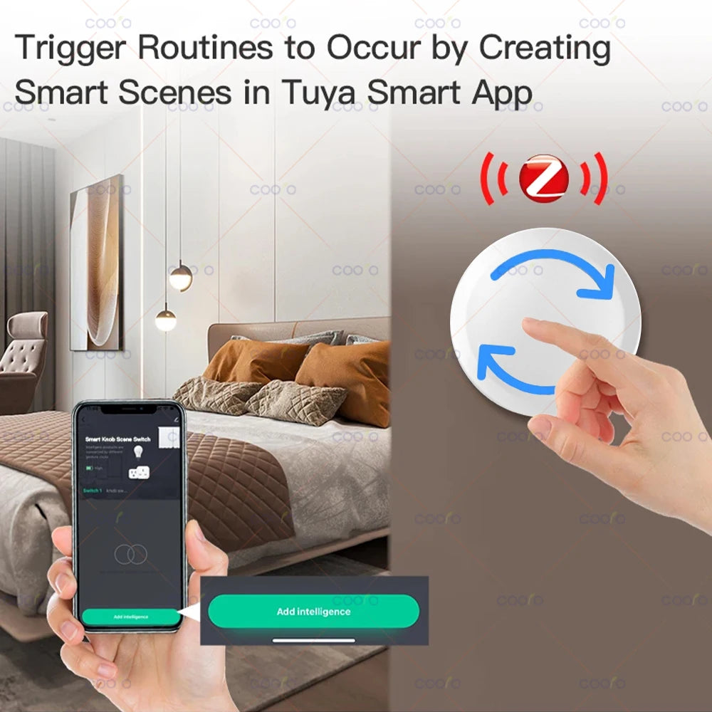 Tuya ZigBee Smart Knob Switch | DIY Wireless Rotatable Dimmer for Home Automation & Appliance Control