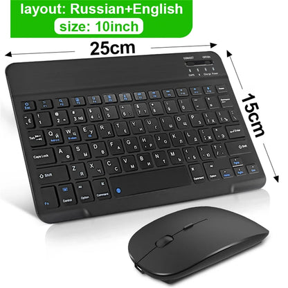 Bluetooth Wireless Keyboard & Mouse Combo | Multi-Language for iOS, Android & Windows Tablets